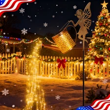 Solar Watering Can Light Fairy Garden Outdoor Kettle Fairy Yard Christmas decor