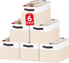 6 Pack Large Toy Box Chest, Collapsible Sturdy Toy Storage Organizer Bins Bas...