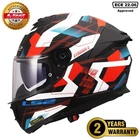 LS2 FF808 Stream Ii With Sun Visor Mika White Red
