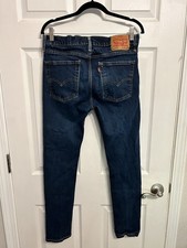 Levi's 510 Denim Blue Jean Straight Leg Men's Size W32 L32 Dark Wash Pants Fall