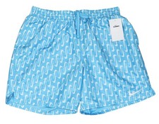 Nike Drawstring All-Over Swoosh Trunks Men's Bathing Suit L NWT Aquarius Blue
