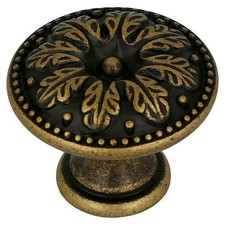 H&auml;fele M&ouml;belknopf, Messing, &Oslash; 26 mm, Braun &ndash; Antik/Vintage Design