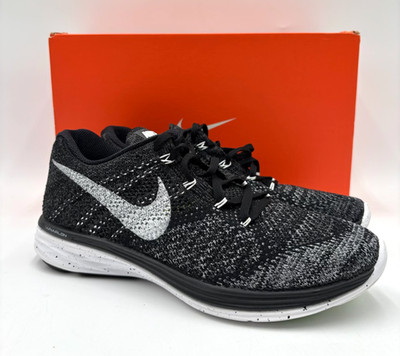 Nike FLYKNIT LUNAR3 Women's NEW Vintage Running Shoes Black Multiple Sizes NIB