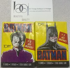 1989 Topps DC Comics Series 1 Batman 2X Sealed Packs (18 Cards, 2 Sticker) Joker
