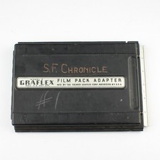 Graflex - 4" x 5" Graphic Pack Film Adapter Model 2 - Engraved "S.F. CHRONICLE"