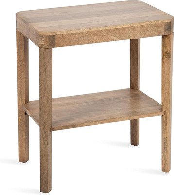 Talcott Mid-Century Rectangle Wood Side Table, 22 X 14 X 26, Natural Wood, Decor