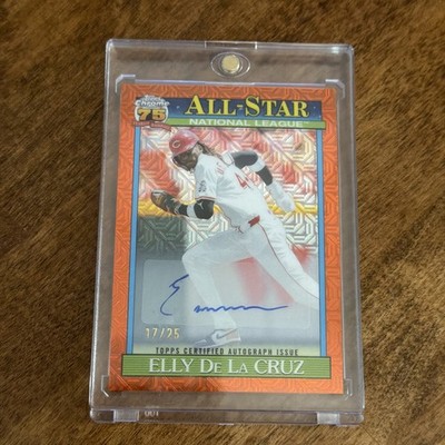 Elly De La Cruz 2026 Topps Chrome All-Star Auto #/25 Orange Mojo Refractor Reds