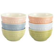 Staub Stoneware 4.5-inch / 6-pc, Bowl set macaron, mixed colors