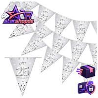 Girlande Banner Silberhochzeit Wimpelkette 4,7M Deko FüR 25. Hochzeitstag Feier
