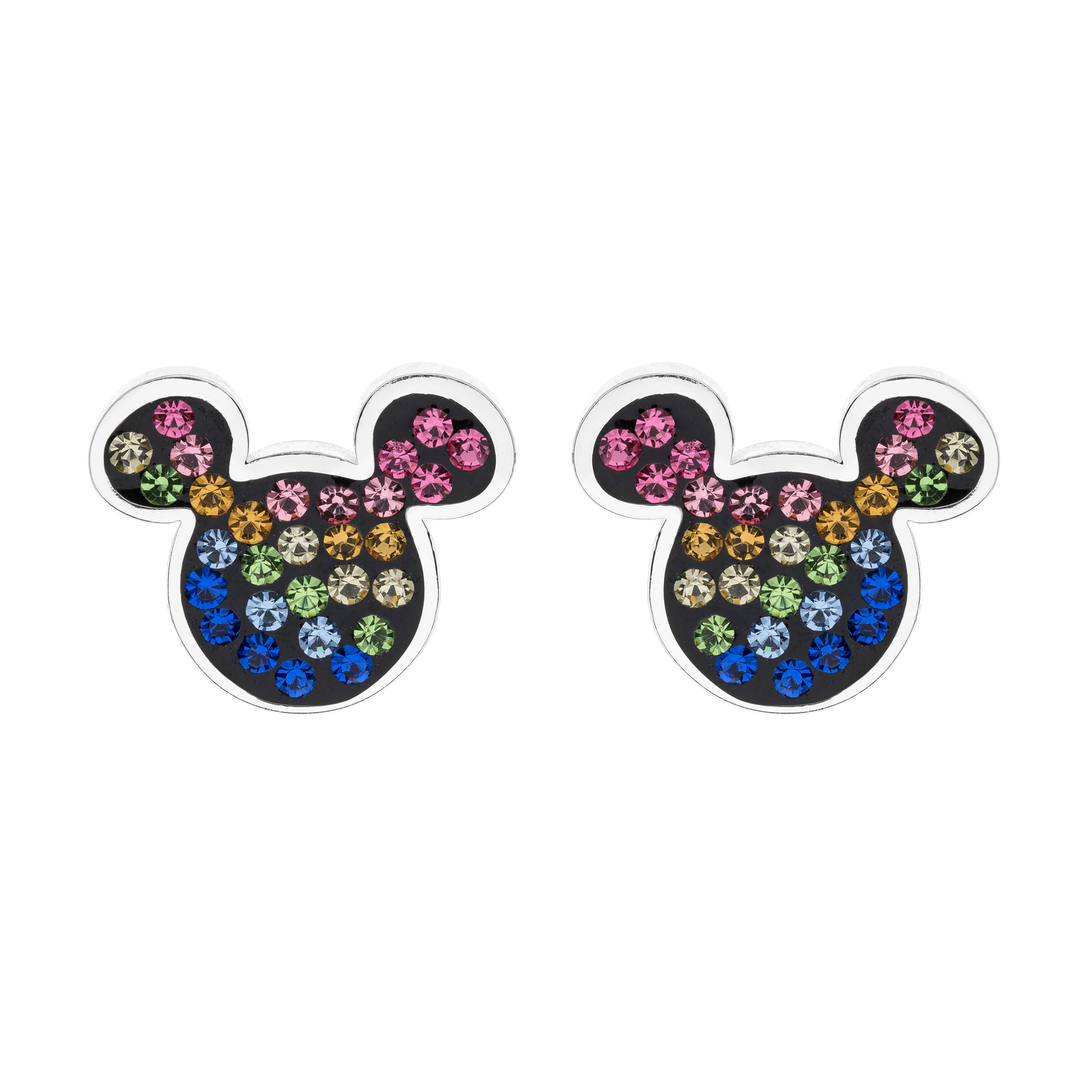 Pendientes de plata con cristales multicolores para niños y mujeres con...