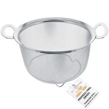 U.S. Kitchen Supply 3 Quart Stainless Steel Mesh Net Strainer Basket with a W...