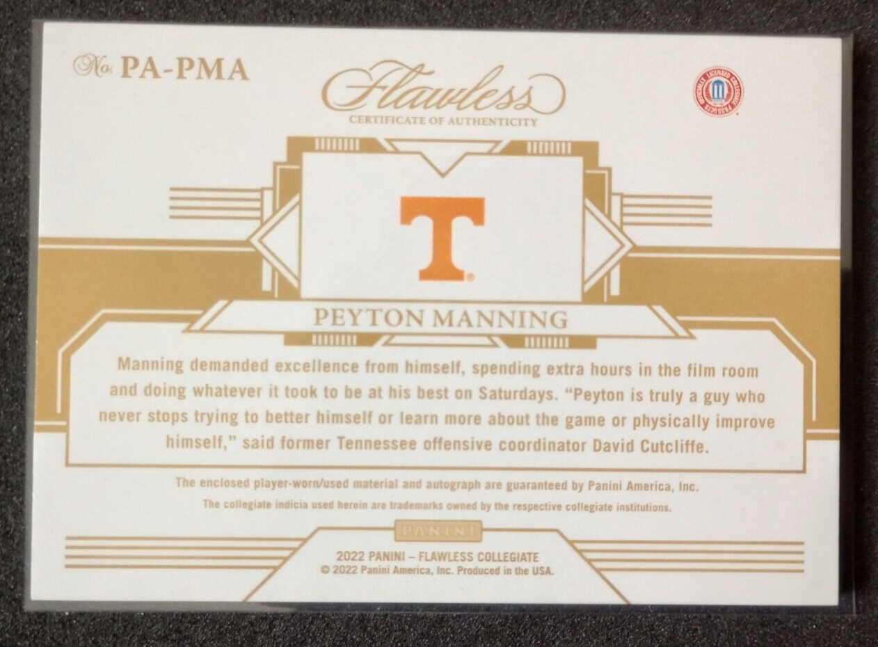 Pma Patch 2022 Panini Flawless Collegiate - Patch Autographs 2023 Panini Flawless ...