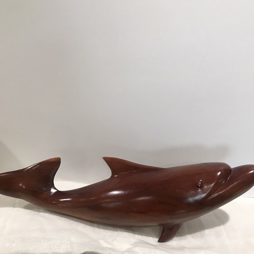 grande scultura delfino in legno intagliato a mano - Foto 2 di 7