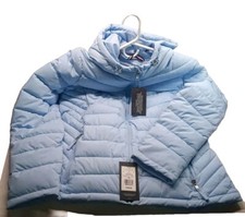 Tommy Hilfiger Women's THFLEX Hooded Puffer Jacket/Coat, Light Blue, Large, New