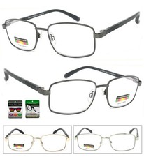 Square Metal Frame Progressive Multi Focus 3 Strengths in 1 Reading Glasses