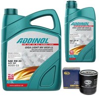 MotoröL Set Addinol 5W-30 0530 LL 6 Liter + ÖLfilter FüR Mazda 3 2.3 MPS Turbo