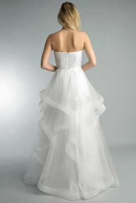 BASIX BLACK LABEL D1427L PEARL TIERED STRAPLESS GOWN | eBay
