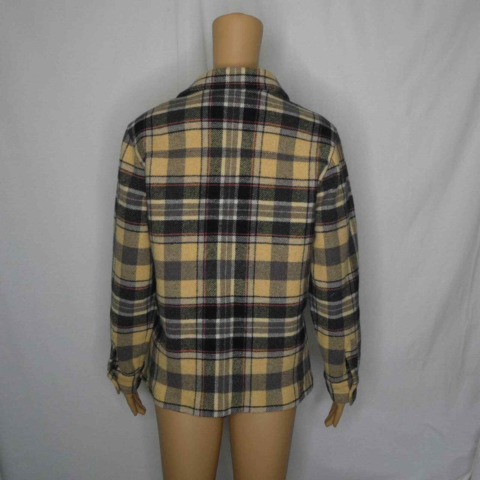 Pendleton Wool Plaid Flannel Jacket Coat Yellow B… - image 9