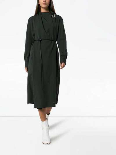 BOTTEGA VENETA Belted Embellished Wool Wrap Dress In Green $3550 BOTTEGA VENETA Belted Embellished Wool Wrap Dress In Green $3550