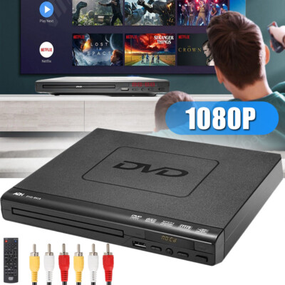 DVD Player Für Fernseher CD VCD USB UHD Spieler mit Fernbedienung und AV Kabel