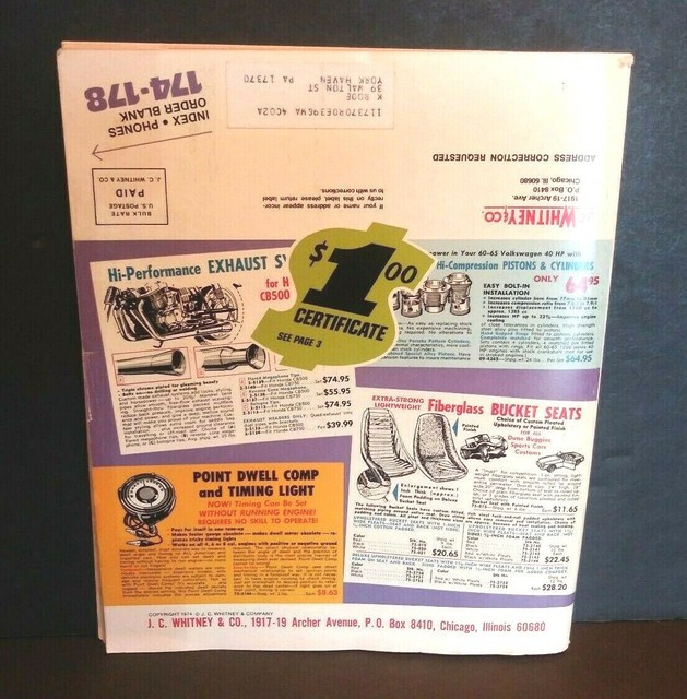 1974 JC Whitney Catalog 324 A Car Truck Auto Parts Accessories RV
