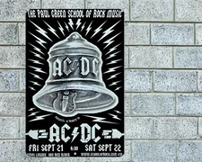 AC DC School Of Rock Sign Aluminum Metal 8"x12" Garage Man Cave Classic Rock