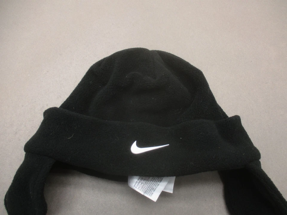 NWT Nike One Size Toddler Boys Black Tie Fleece Warm Soft Winter Trapper Hat 6E - Image 2 of 4