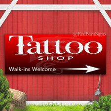TATTOO SHOP Arrow Vinyl Banner with Optional Sizes (Made in the USA)