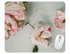 Pink Roses Computer Non Slip Custom Mouse Pad Handmade
