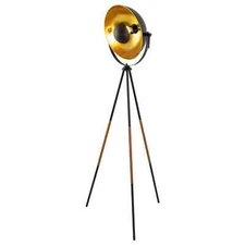 Kira Home Sulis 58" Modern Industrial Tripod LED Floor Lamp + 9W bulb, Leather A
