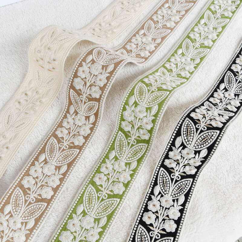 2 Meters Embroidery Floral Trim Curtain Ribbon Trimming Sewing DIY ...