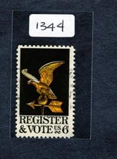 1968 Stamp #1344 6c Register & Vote Used