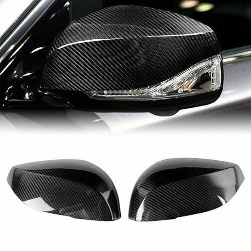 Fit 2016-2021 INFINITI Q60 Real Carbon Fiber Side View Mirror Cover Caps 2Pcs