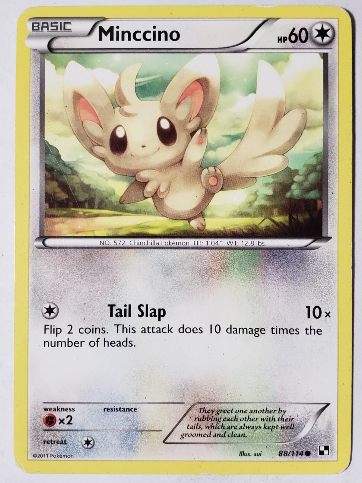 Minccino 88/114 PL - Black White Pokemon Card - $2 Combined Ship - Sui Art