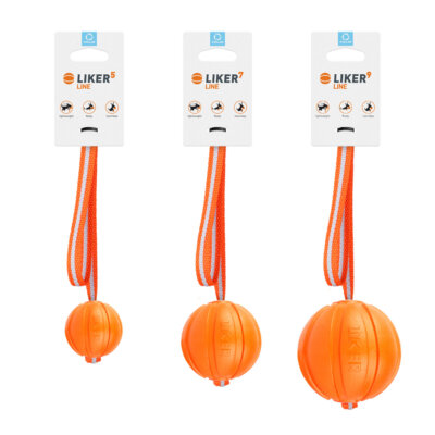Dog Ball Toy Active Training Ribbon LIKER Line Safe Non-toxic Foamed Polymer