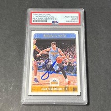 2017-18 NBA Hoops #148 Juan Hernangomez Signed Card PSA Nuggets