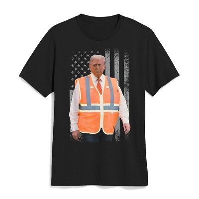 President Trump Garbage Truck Worker Vest USA Flag MAGA 2025 T-Shirt