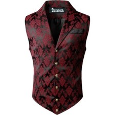 Gothic Mens Victorian Suit Vest Steampunk Waistcoat