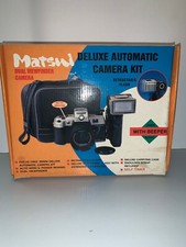 Vintage Matsui Model B Film Camera with Flash attachment and Camera Bag NEW