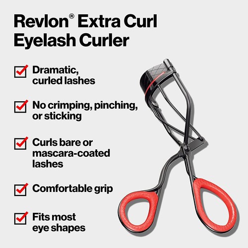NEW Revlon Eyelash Curler Dramatic & Natural Curl 04605 Silicone Handle Grip - Picture 3 of 6