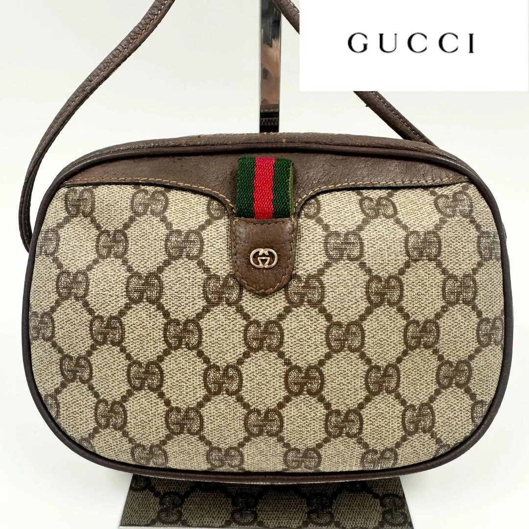 Borsa a tracolla Gucci Sherry Line Old Gucci GG Supreme PVC marrone usata