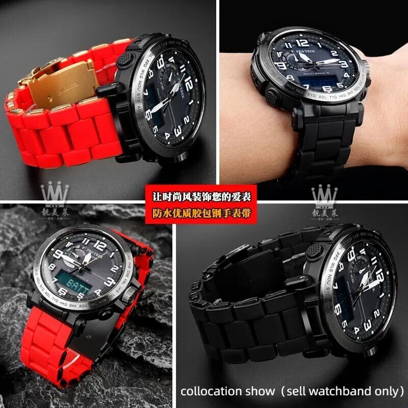 24mm Stainless Steel Watch Band Strap For Casio PROTREK PRW 24mm Stainless Steel Watch Band Strap For Casio PROTREK PRW