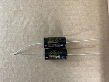 2 New Supertech 40 uf 100v BIPOLAR Axial Capacitors Guitar Tube Amp Crossover