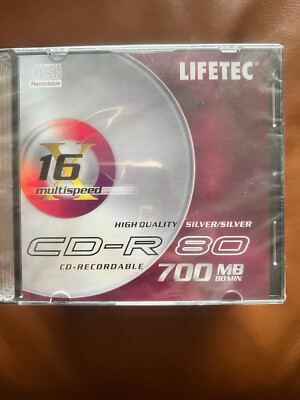 Lifetec 20 Discs High Quality Silver/Silver CD-R 80 700MB 80MIN 16x Multispeed