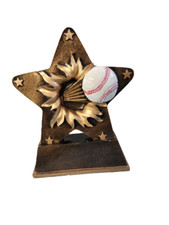 BASEBALL STAR BURST RESIN Award Trophy, 5.75" Tall, FREE ENGRAVED PLATE