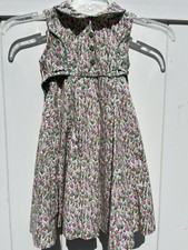Vintage Sylvia Whyte dress girls 4 floral tulips  -B7
