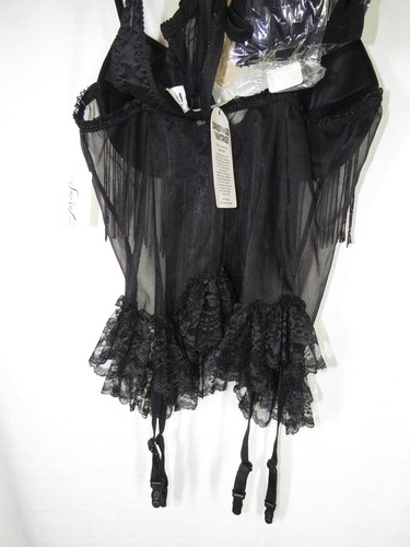 Vintage Secret Treasures Sexy Black Bustier, Metallic Fringe, Thong, Size M - Picture 12 of 15