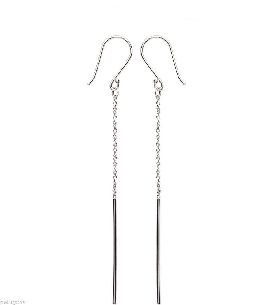 Boucles d'oreilles pendantes 87 mm anti-allergie en argent 925 véritable sans nickel