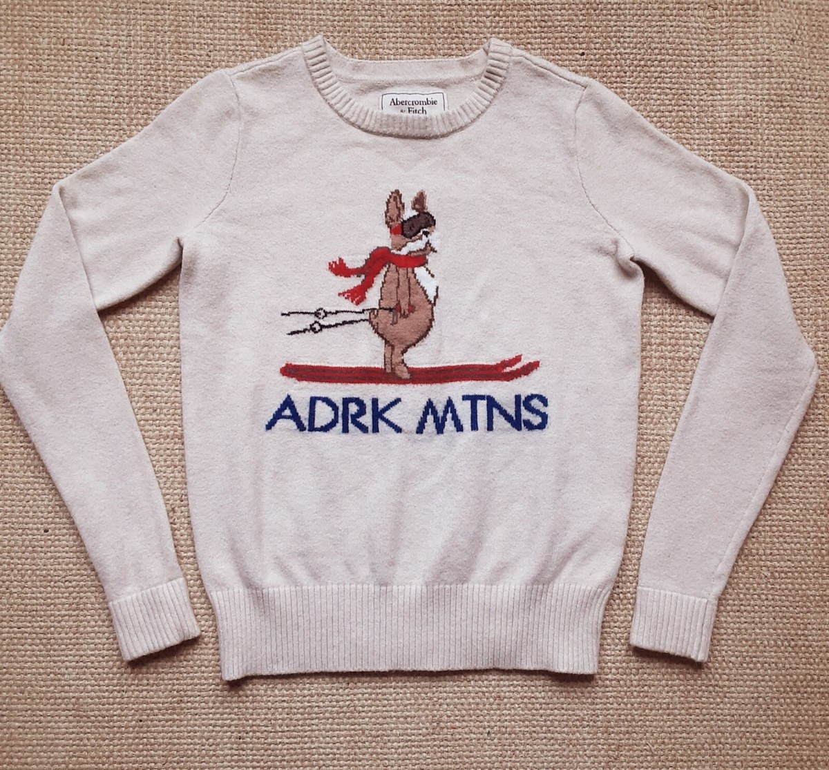 Abercrombie & Fitch Knit ADRK MTNS Ski Crewneck Sweater Womens Sz 