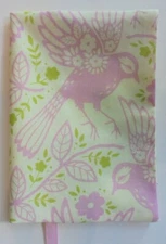 Fabric Paperback Book Cover Standard Size Book Pink Meadowlark Bird Birdie 